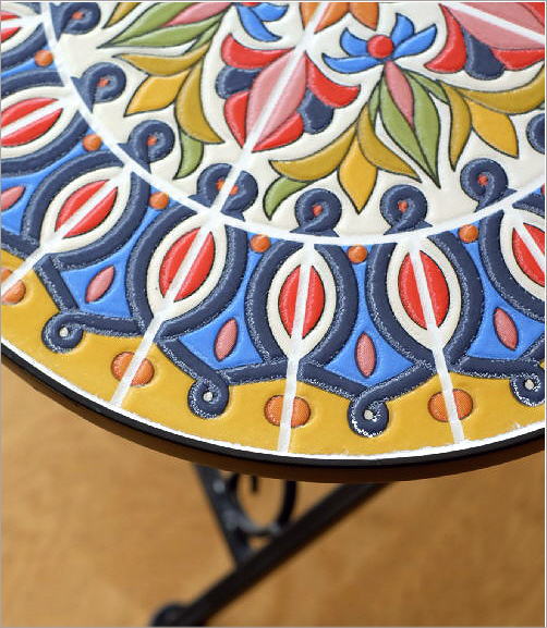 アイアンとタイルのミニテーブル Colorful(3)