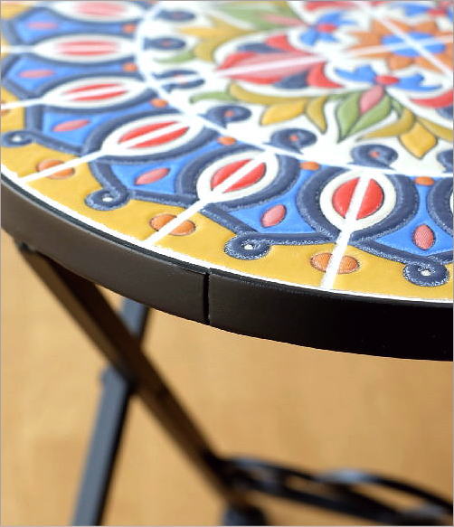 アイアンとタイルのミニテーブル Colorful(4)