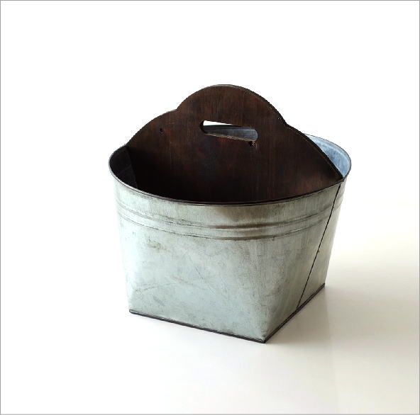 Tin バスケット ウッドバー(4)