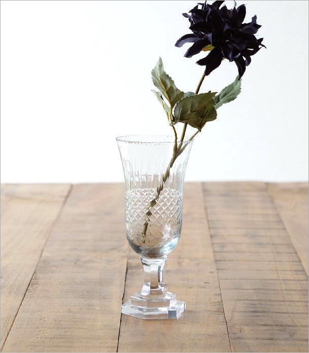 レトロ 花瓶 フラワーベース 花器 ガラス フリル ピンク 人気ショップが最安値挑戦