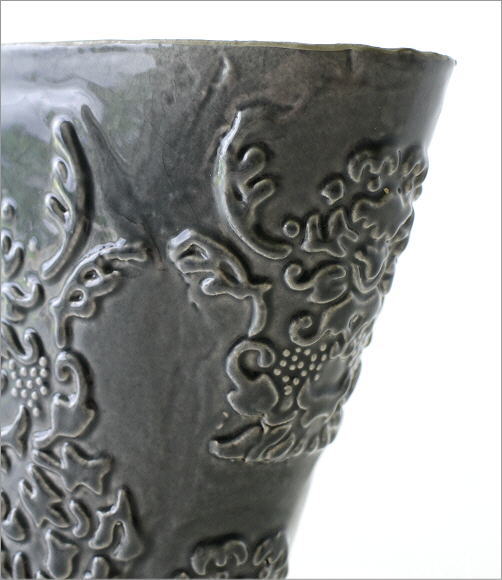 陶器のスモールベース グレイ(2)