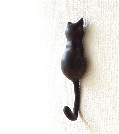 壁掛けフック ネコのテールフック