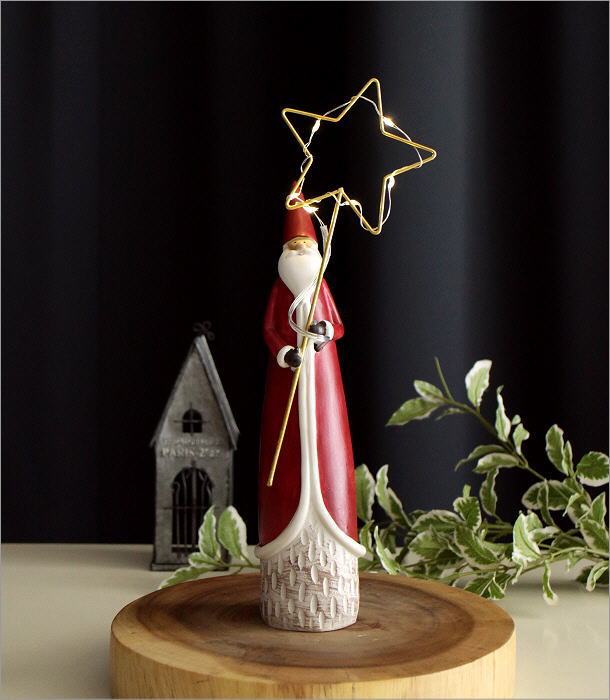 サンタクロース クリスマス Xmas Christmas 置物 オブジェ おしゃれ 卓上 飾り LED 光る かわいい クリスマス雑貨 LED  Tall red Santa [sik8245] | ギギliving
