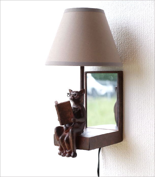親子ネコの壁掛けランプ(3)