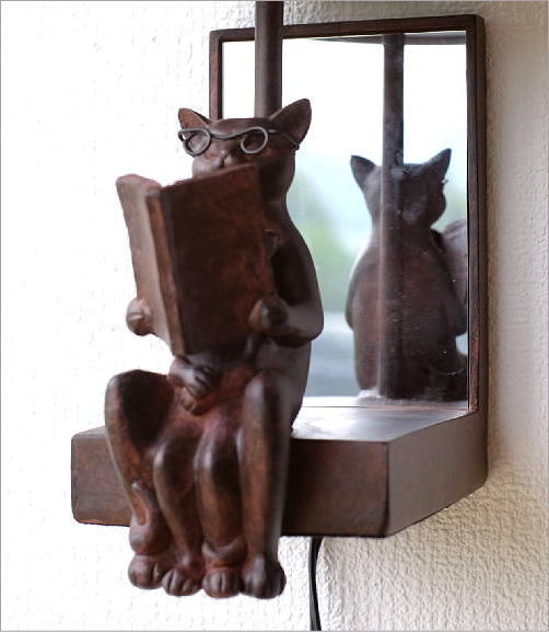 親子ネコの壁掛けランプ(4)