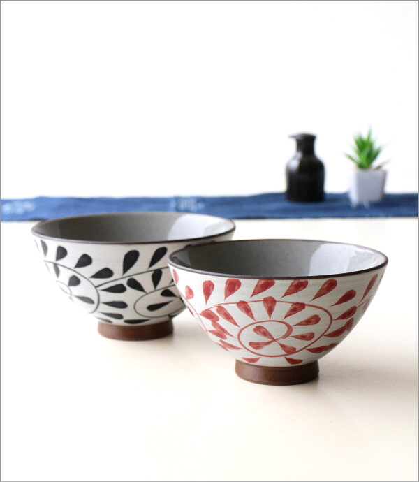 粉引 タコ唐草 夫婦茶碗(1)