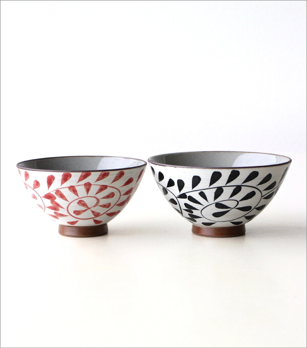 粉引 タコ唐草 夫婦茶碗(5)