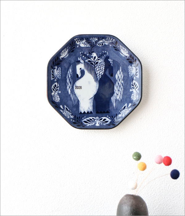 2026年 干支 午 飾り皿 | 福田利之×波佐見焼 イヤープレート 呉須の