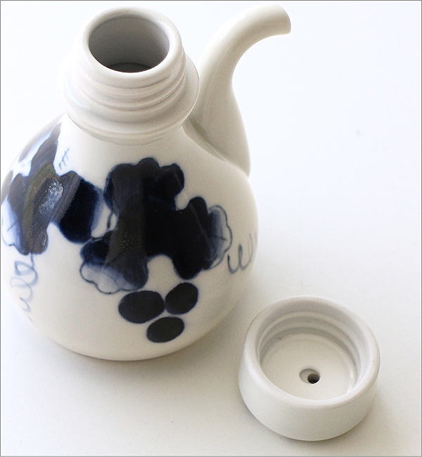 陶器の醤油さし 藍ぶどう(5)