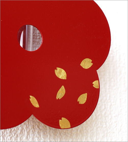 アイアンの壁掛け一輪挿し 金箔梅紋(2)