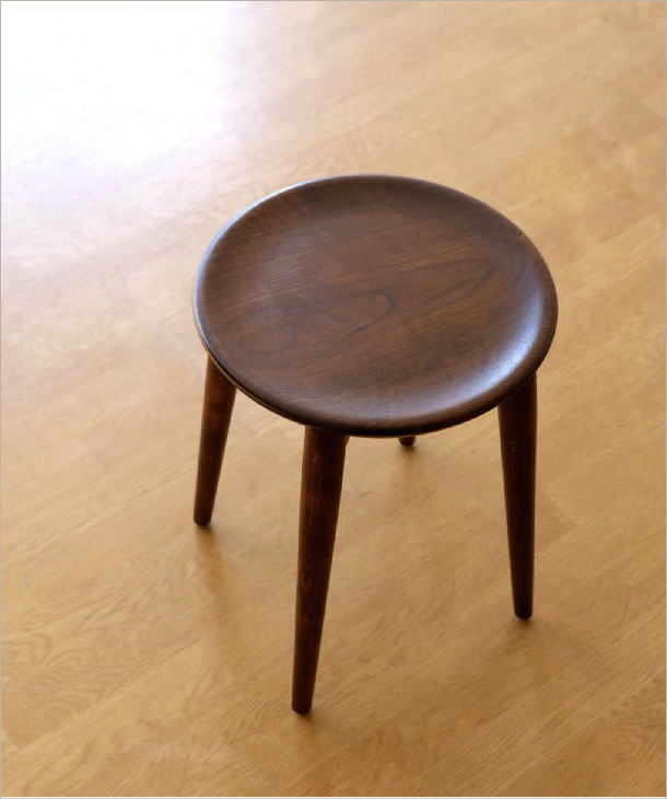 スツール ブラックウォールナット 一枚板 ミズナラ材 無垢 漆塗り 日本