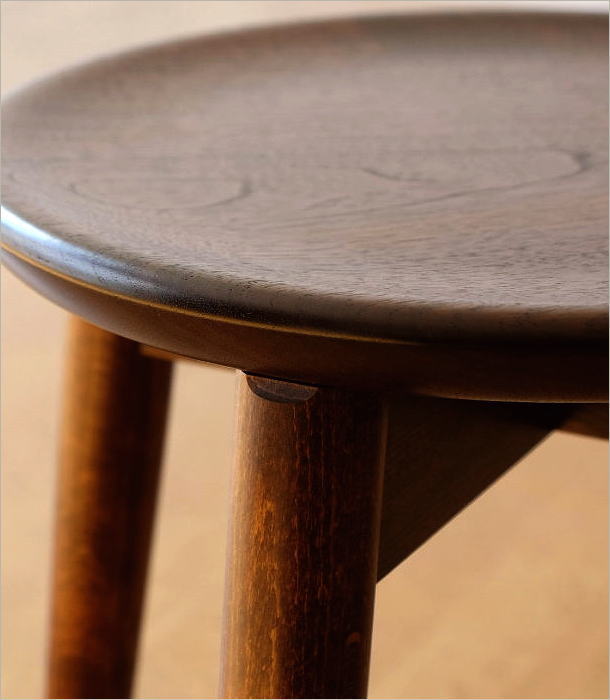 スツール ブラックウォールナット 一枚板 ミズナラ材 無垢 漆塗り 日本