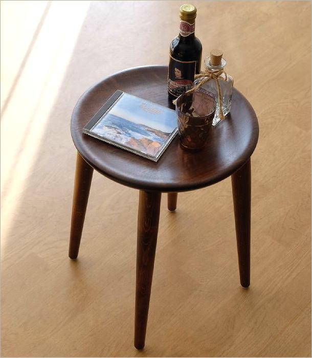 スツール ブラックウォールナット 一枚板 ミズナラ材 無垢 漆塗り 日本