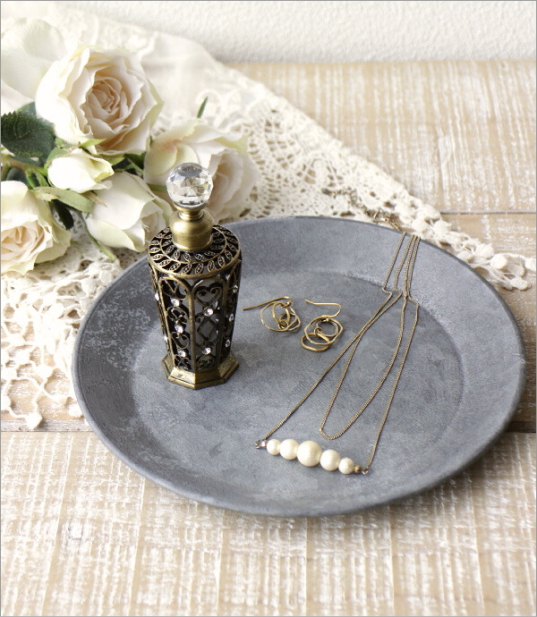 アンティーク 小物 プレート アクセサリートレイ ブリキ 鉢皿 受け皿 プレート 小物置き