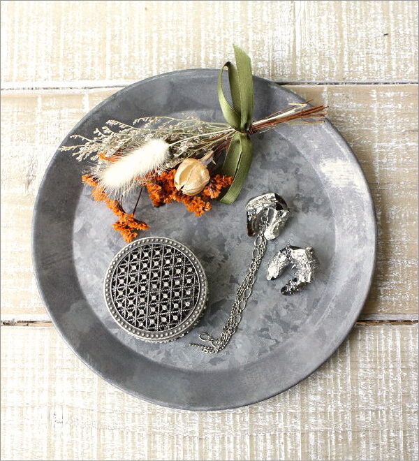 ブリキラウンドトレイ XL (6)