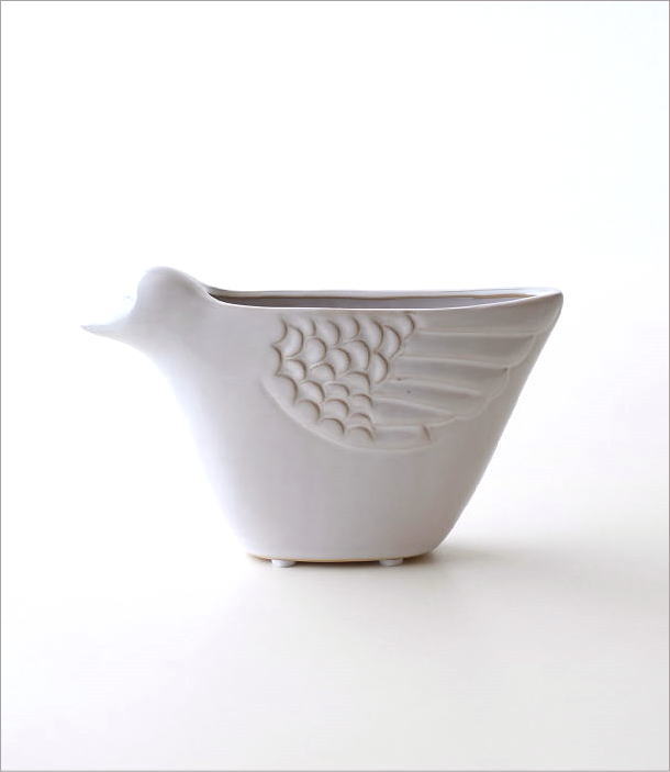 白い陶器の蚊遣り バード(6)