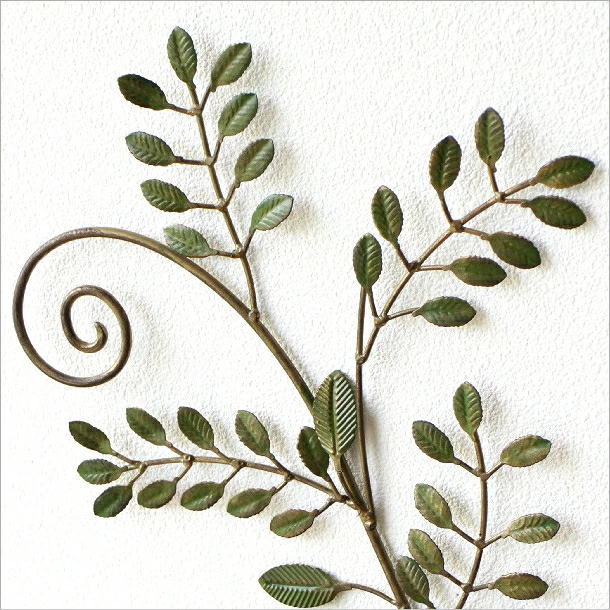 アイアン壁飾り グリーンリーフ B ２枚セット(9)