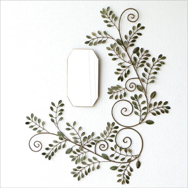 アイアン壁飾り グリーンリーフ B ２枚セット(4)