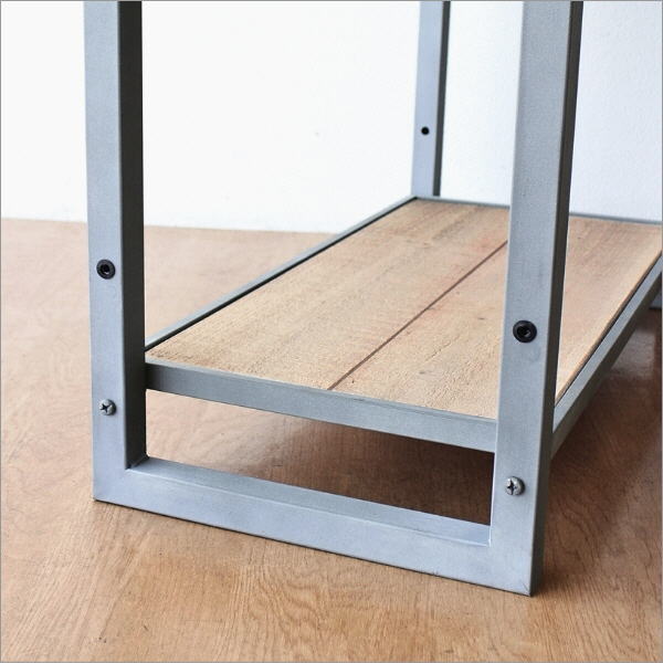 シャビーなメタルとウッドの3段シェルフ ワイド(7)