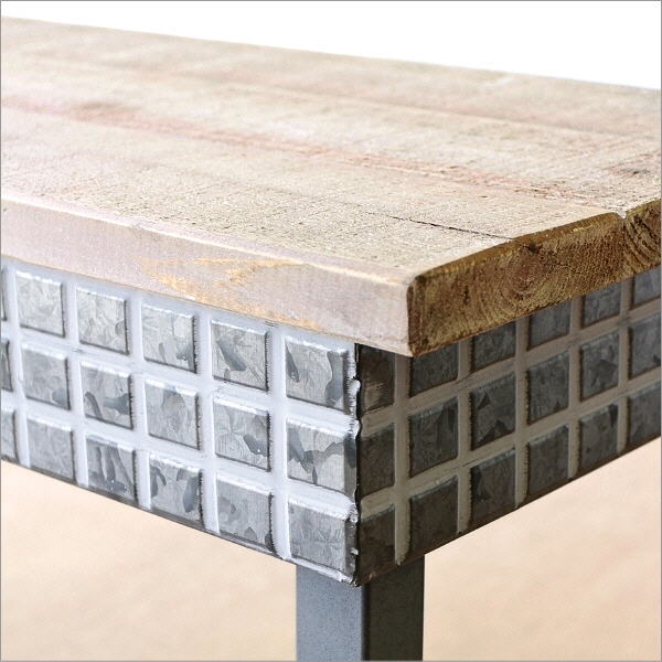 シャビーなメタルとウッドの3段シェルフ スリム(5)