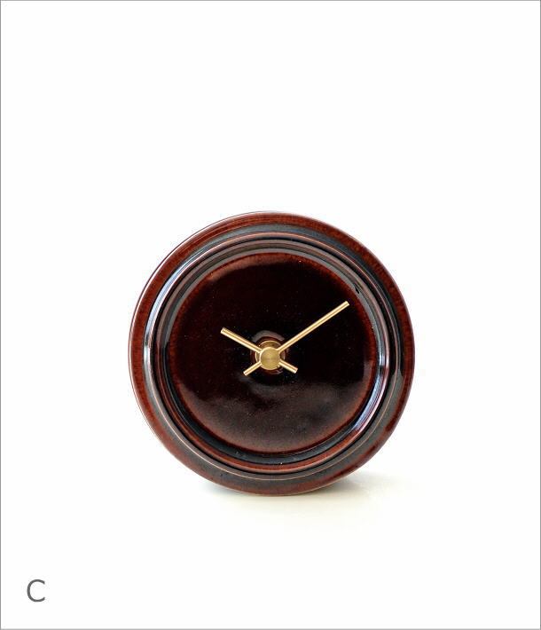 陶器とウッドの置時計 3カラー(8)