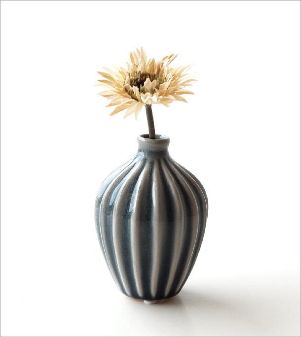 花瓶 おしゃれ 一輪挿し 陶器 フラワーベース 花器 モダン ブロステセラミックベースS 4カラー [ste5206] | ギギliving