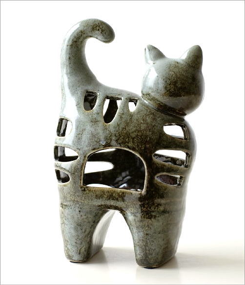 陶器 猫の香炉(3)