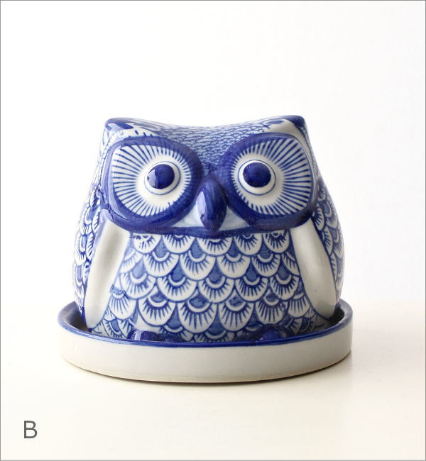 磁器のアニマルポット青花3タイプ(8)