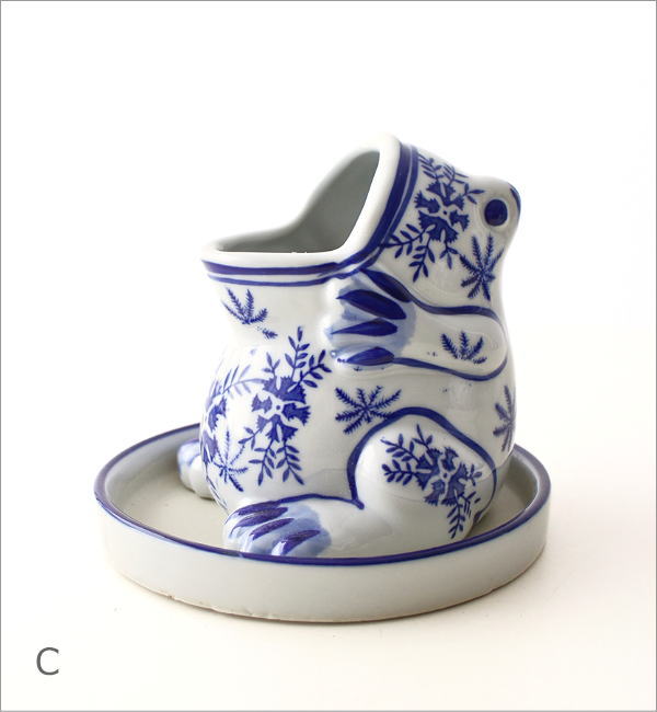 磁器のアニマルポット青花3タイプ(9)