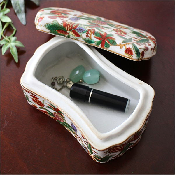 小物入れ 蓋付き 陶器 アクセサリーケース 小物収納 卓上 収納ボックス