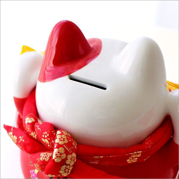 貯金箱 招き猫 置物 陶器 500円玉 金運 開運 おしゃれ 可愛い 金運来福
