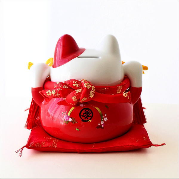 貯金箱 招き猫 置物 陶器 500円玉 金運 開運 おしゃれ 可愛い 金運来福