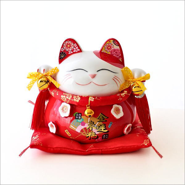 貯金箱 招き猫 置物 陶器 500円玉 金運 開運 おしゃれ 可愛い 金運来福