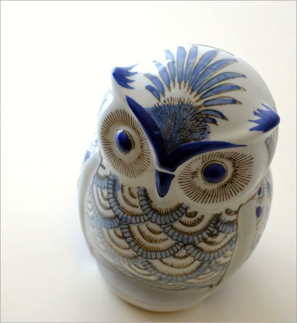 陶器のフクロウ貯金箱(1)