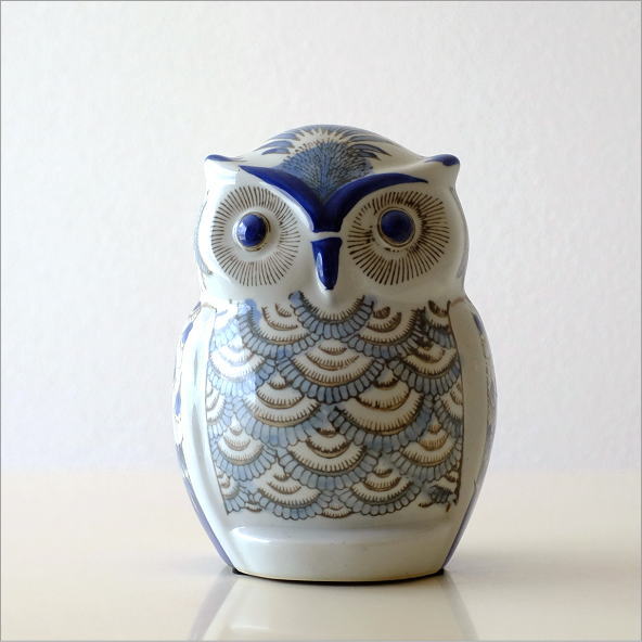 陶器のフクロウ貯金箱(5)