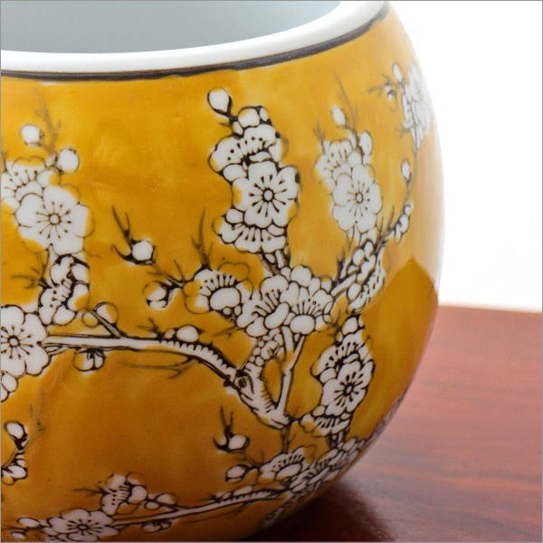 陶器のミニ火鉢 黄梅(3)