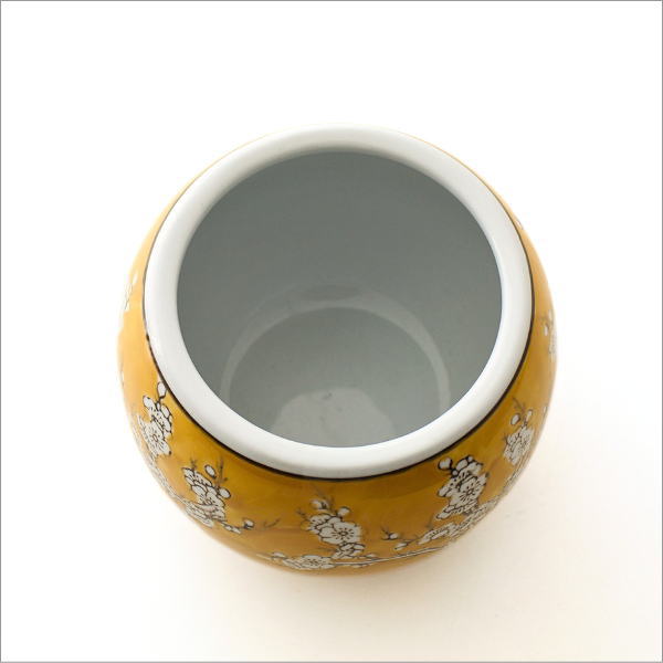 陶器のミニ火鉢 黄梅(4)