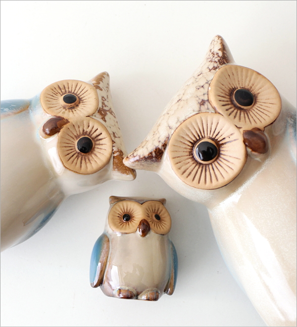 陶器のいろどり梟ファミリー(2)