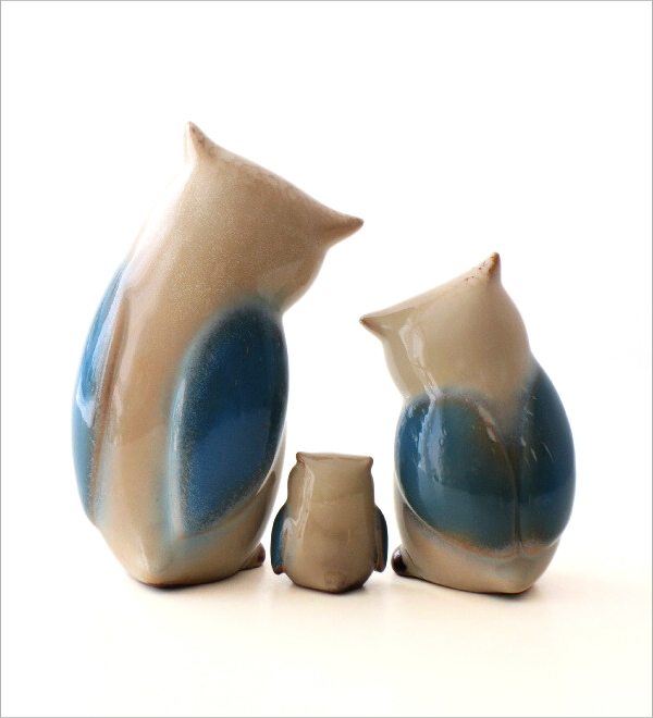 陶器のいろどり梟ファミリー(4)