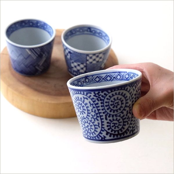 青花 そば猪口 3個セット(4)
