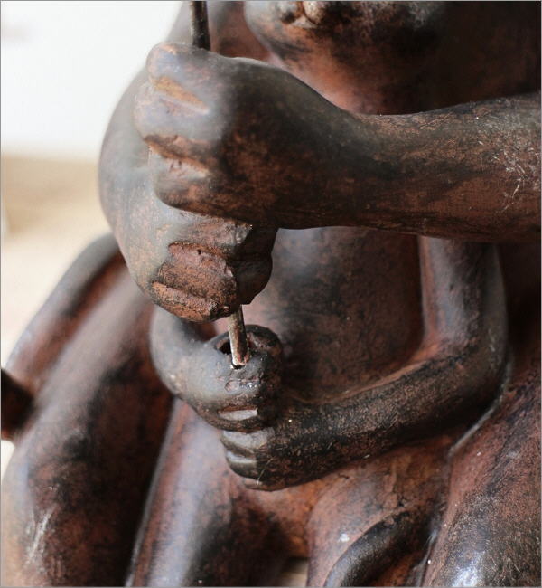 仲良し親子ネコの魚釣りオブジェ(6)