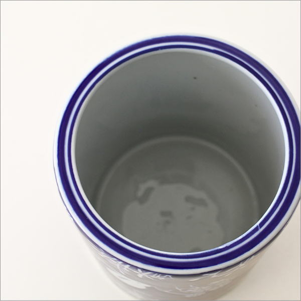 陶器の鉢カバー藍兎(3)