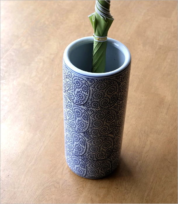 陶器の傘立て 蛸唐草(1)