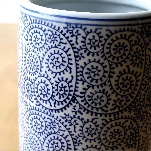 陶器の傘立て 蛸唐草(2)