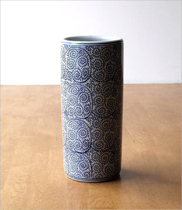 陶器の傘立て 蛸唐草(5)