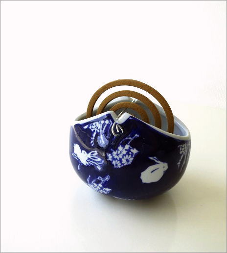 陶器かやり 藍うさぎ(4)
