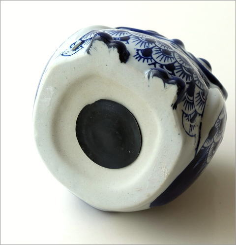 青花フクロウ 貯金箱(4)