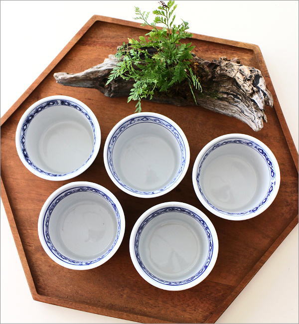 青花 そば猪口5個セット B(3)