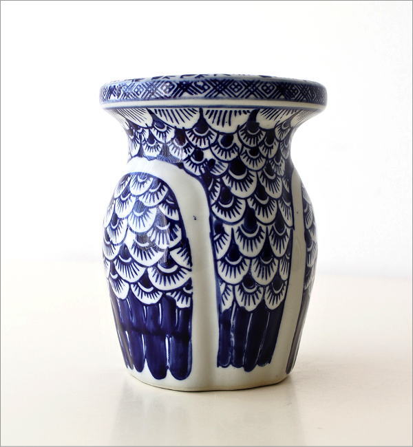 花台 陶器 フラワースタンド 室内 屋外 玄関 ふくろう 置物 オブジェ