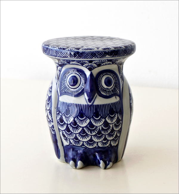  陶器のフクロウ フラワースタンド(6)